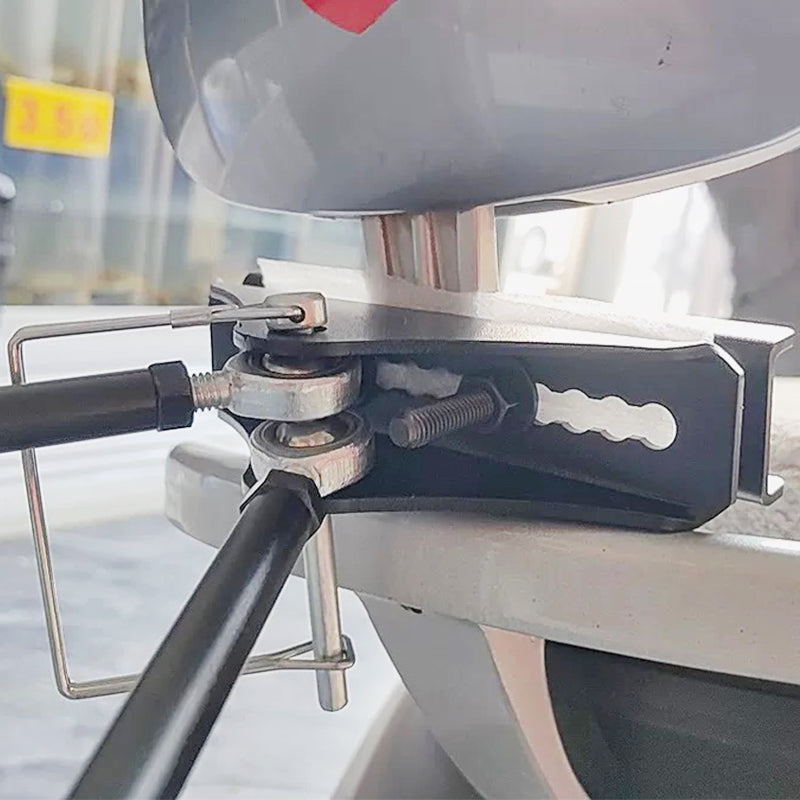 V6+ Electric Bike Backrest Connector - Rotatable Aluminum Alloy Caliper & Clamp for Camping Trailer Hitch, Quick-Release Shock-Absorbing Adapter