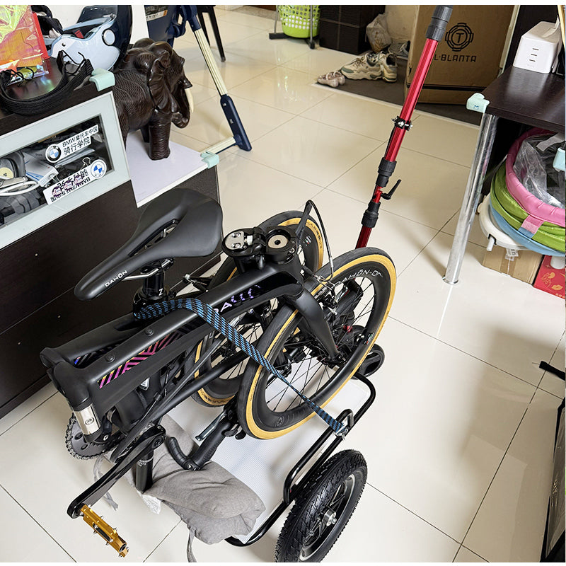 Z-12N Z12-N Foldable Aluminum Bike Cargo Trailer with Quick-Release Hitch – Lightweight PU Wheels