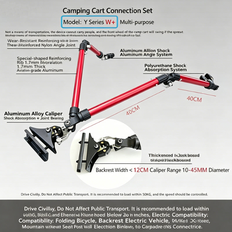 LBLANTA Y Series W+ Universal Cargo Wagon – Foldable Trailer Compatible with Bicycles, E-Bikes, Scooters & Outdoor Equipment Hauling