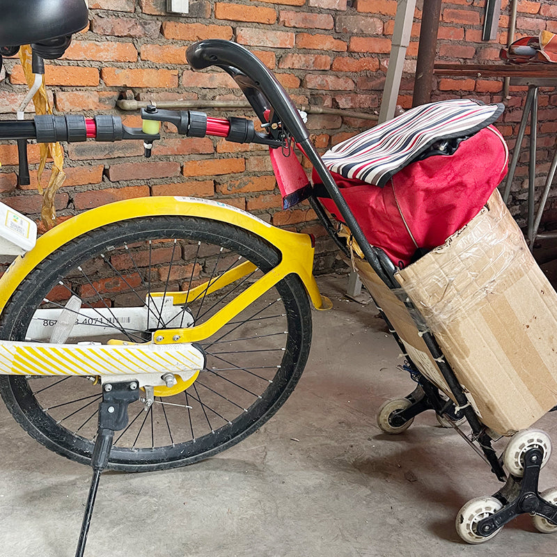 R Series-R-B Bike Connector - Bike Seatpost to Camping/Hand-Pulled Cart Handle, 4-Point Screw Fixation for Extra Stability, Superior Shock Absorption & Smooth Steering, Highly Portable