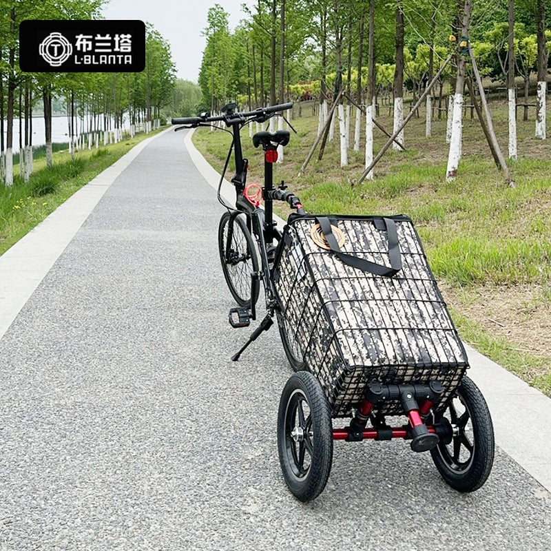 i12-RED1-C   2-in-1 Bike Trailer and Hand-Pulled Cart with Quick-Release Clamp – Fits Electric Bikes & Rear Racks