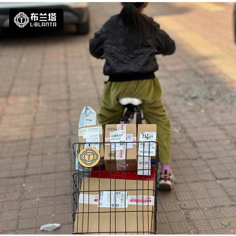 L8 Dual-Purpose Bike Trailer & Handcart – Foldable Aluminum Trailer with High-Carbon Steel Basket, Red