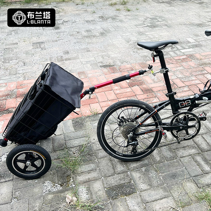 i12-RED1-C   2-in-1 Bike Trailer and Hand-Pulled Cart with Quick-Release Clamp – Fits Electric Bikes & Rear Racks
