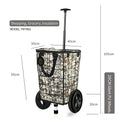 T8 Portable Hand Pull Cart with Telescopic Handle, Waterproof Insulated Bag for Camping & Groceries