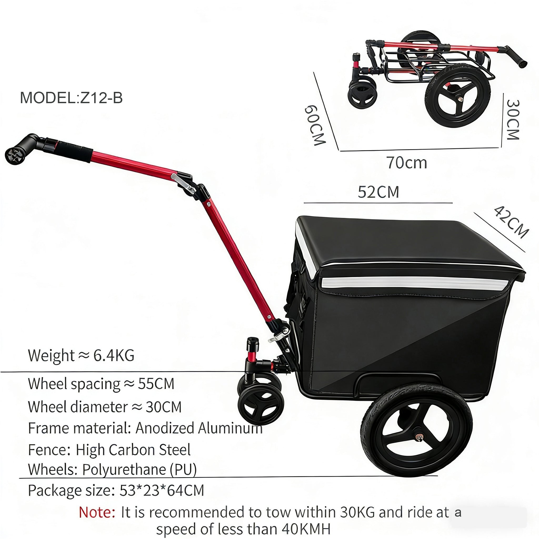Z-12B Insulated Aluminum Hand Pull Cart – Lightweight, Foldable, Waterproof Utility Wagon